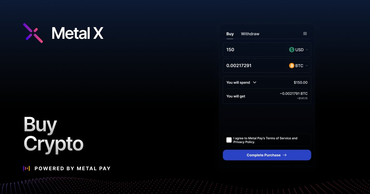 Metal X has a native fiat on-ramp powered by <a href="/metalpaysme/">Metal Pay</a> 

The best industry rates, no spread and low fees. 

Come and experience seamless DeFi.