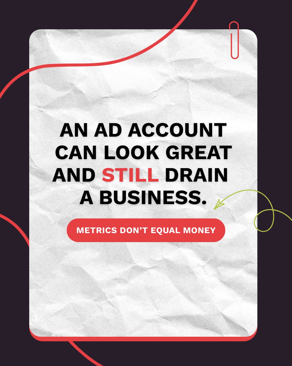 Your ad account can look “healthy” and still squeeze the business.

Revenue up.
Spend up.
Margins gone.

ROAS is a platform score.
Profit is a business score.

If the dashboard says “winning” but the bank account says “hm.” - you’re not crazy.

#DTCMarketing #PaidMedia