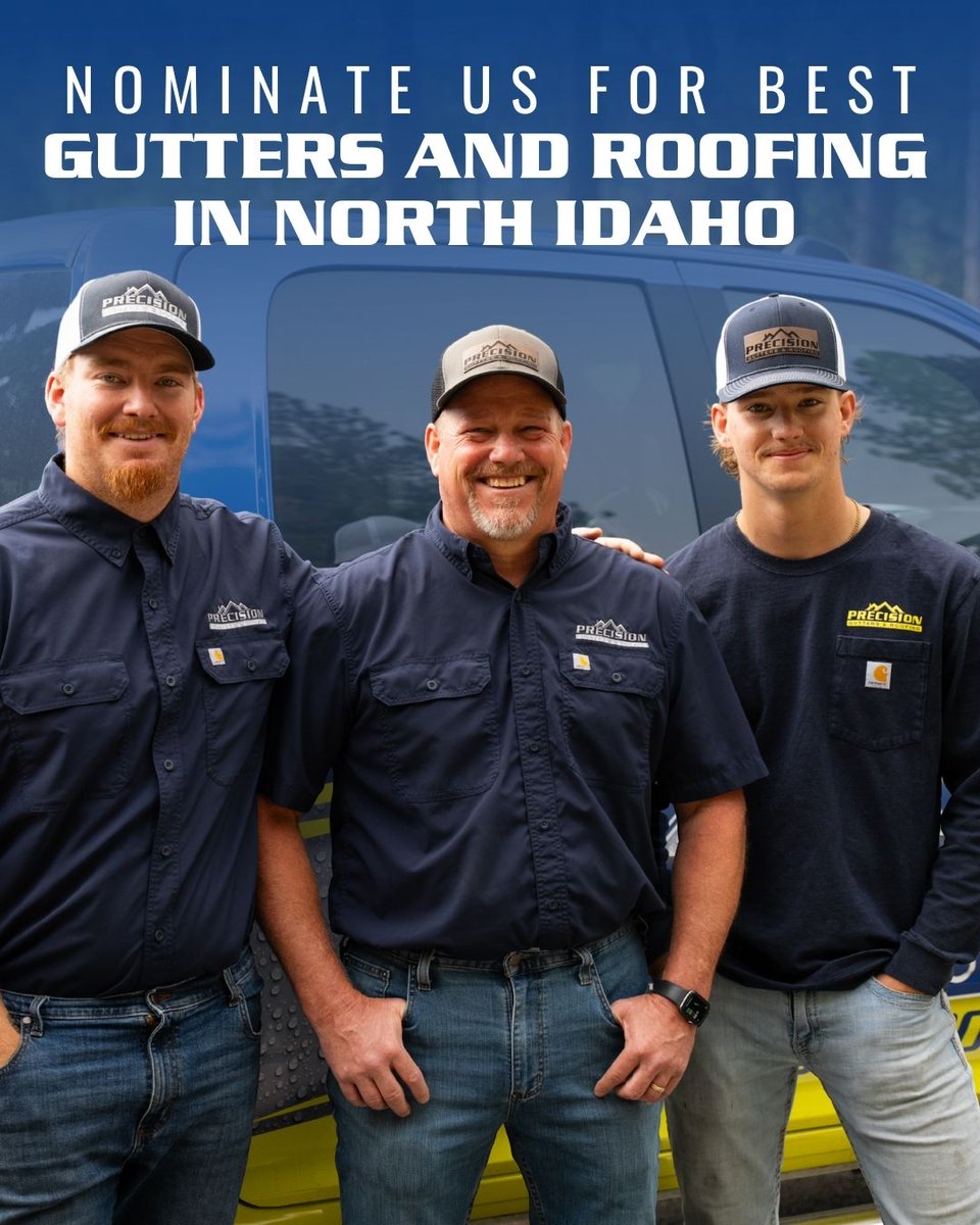 PrecisionCDA's tweet photo. Serving North Idaho with quality roofing and gutters is more than just a job for us. It is about protecting the homes of our friends and neighbors. If you so feel on your heart to nominate us, just one nomination goes such a long way. https://t.co/mDTm782jI1