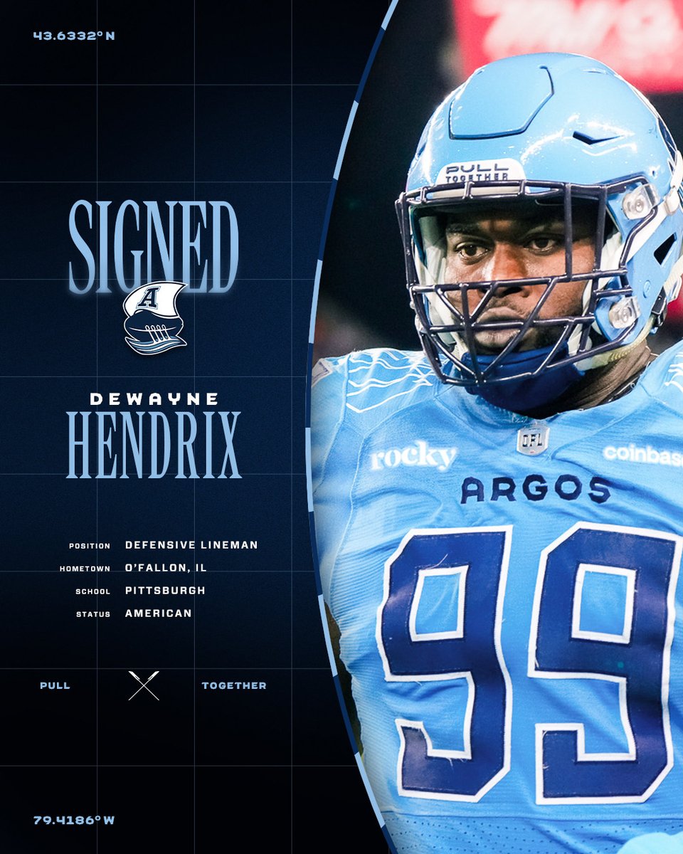 TorontoArgos's tweet image. We've signed DL Dewayne Hendrix, RB Peyton Logan &amp;amp; DL Soane Toia 🌊