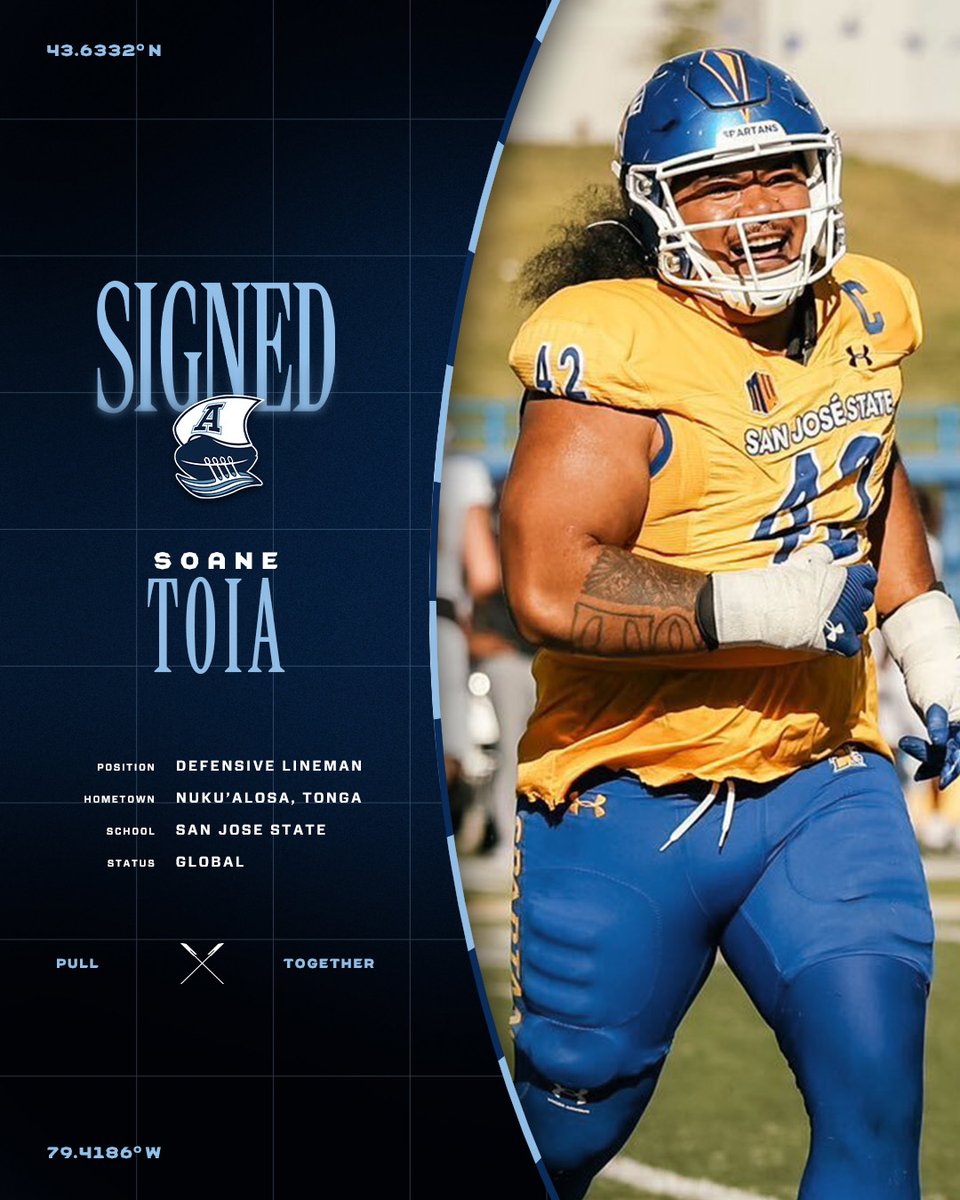 TorontoArgos's tweet image. We've signed DL Dewayne Hendrix, RB Peyton Logan &amp;amp; DL Soane Toia 🌊