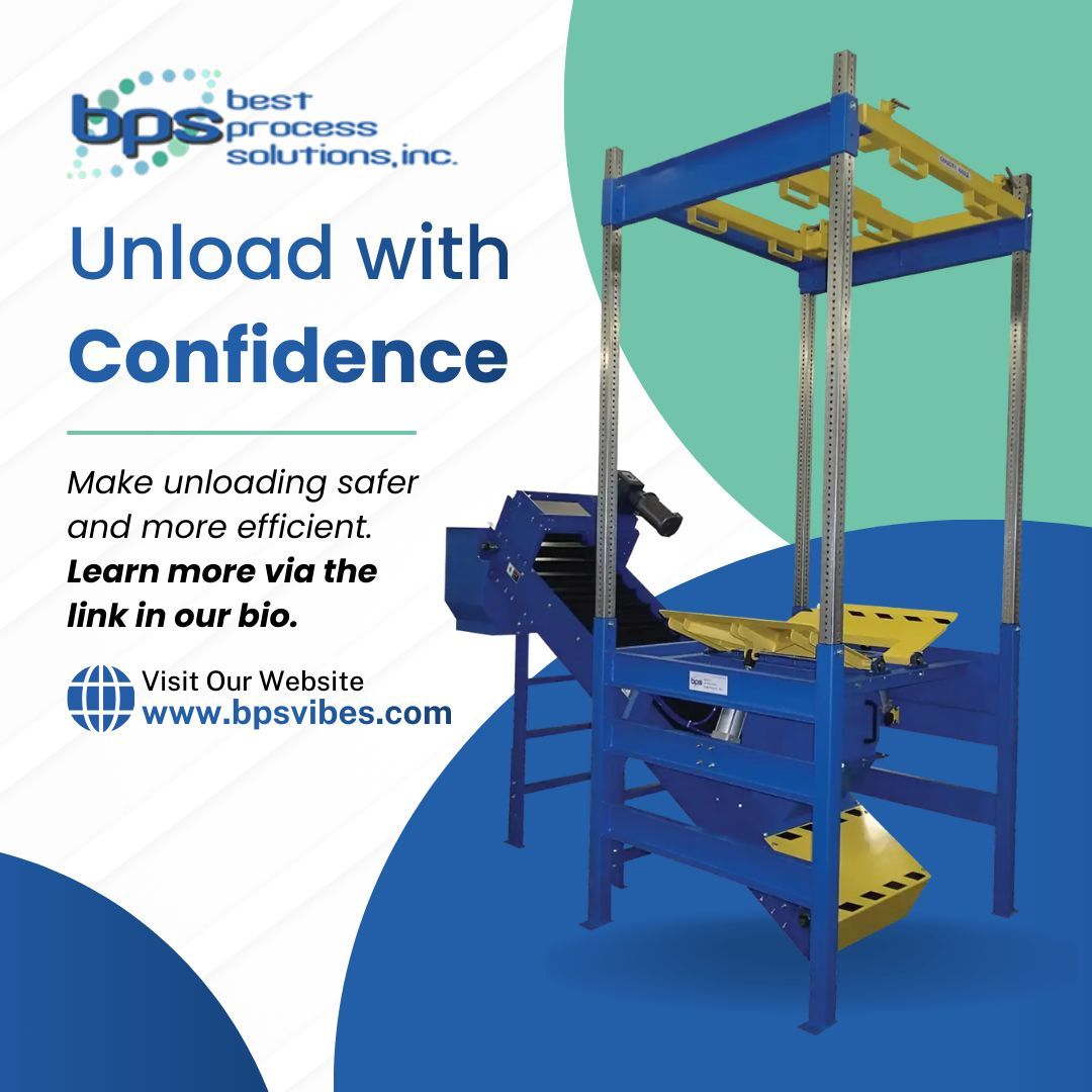 BPS Bulk Bag Unloaders are designed to handle powders, pellets, and granules with precision, minimizing material loss and dust exposure.

Make unloading safer and more efficient. 👉 Learn more via the link in our bio.
.
.
#bulkbagunloader #materialhandling #bulkprocessing