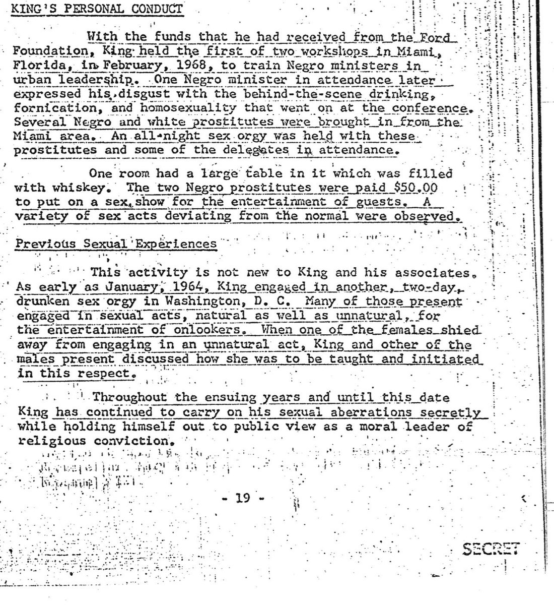 EvanAKilgore's tweet image. HOLY CRAP...

Martin Luther King Jr:

-Serial adulter having affairs with multiple women.
-Participated in gay orgies.
-Drug Addict and Cocain Abuser.
-Paid prostitutes for sex.
-Drunkard alcoholic.

Why the HELL does the United States have a national holiday in honor of him?