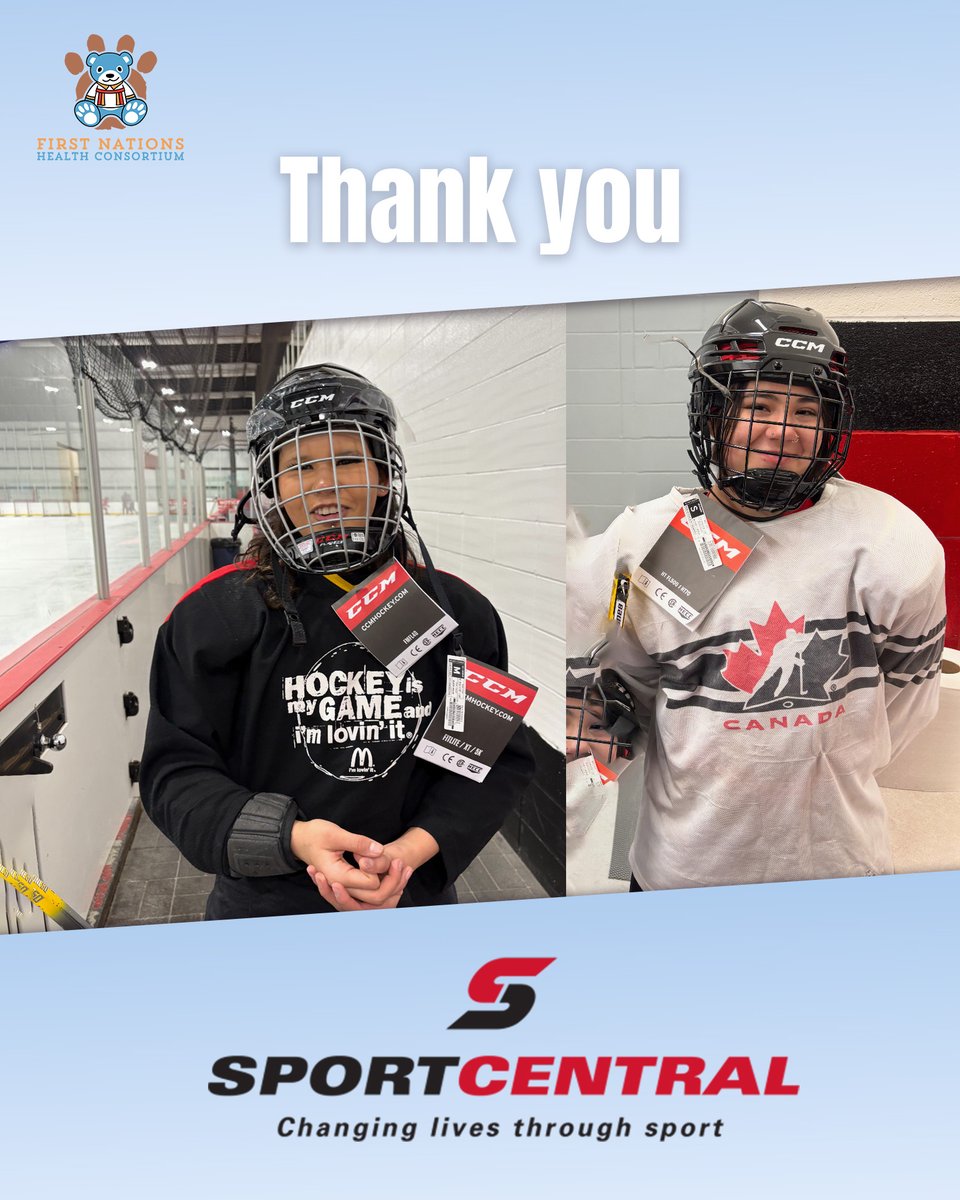 FNHCAlberta's tweet image. Sisters from the High Prairie Minor Hockey Association back on the ice, thanks to a generous donation of new hockey helmets from @sportcentral  to the First Nations Health Consortium (FNHC),  Thanks Sport Central for your support and your commitment to keeping kids active &amp;amp; safe.