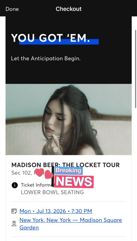 this again but at msg with my bffs 🥹🤍  <a href="/madisonbeerhq/">Madison Beer HQ</a>