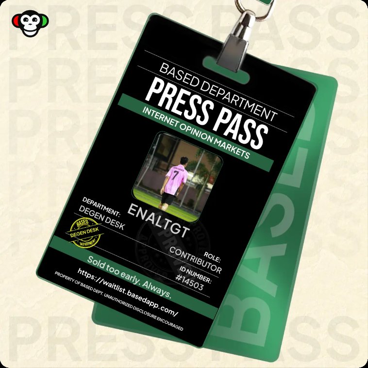 just claimed my @basedappcom Press Pass
feels like one of those be early or hear about it later things
help me push the progression bar 👇
waitlist.basedapp.com/?ref=3XPuVHY6RJ