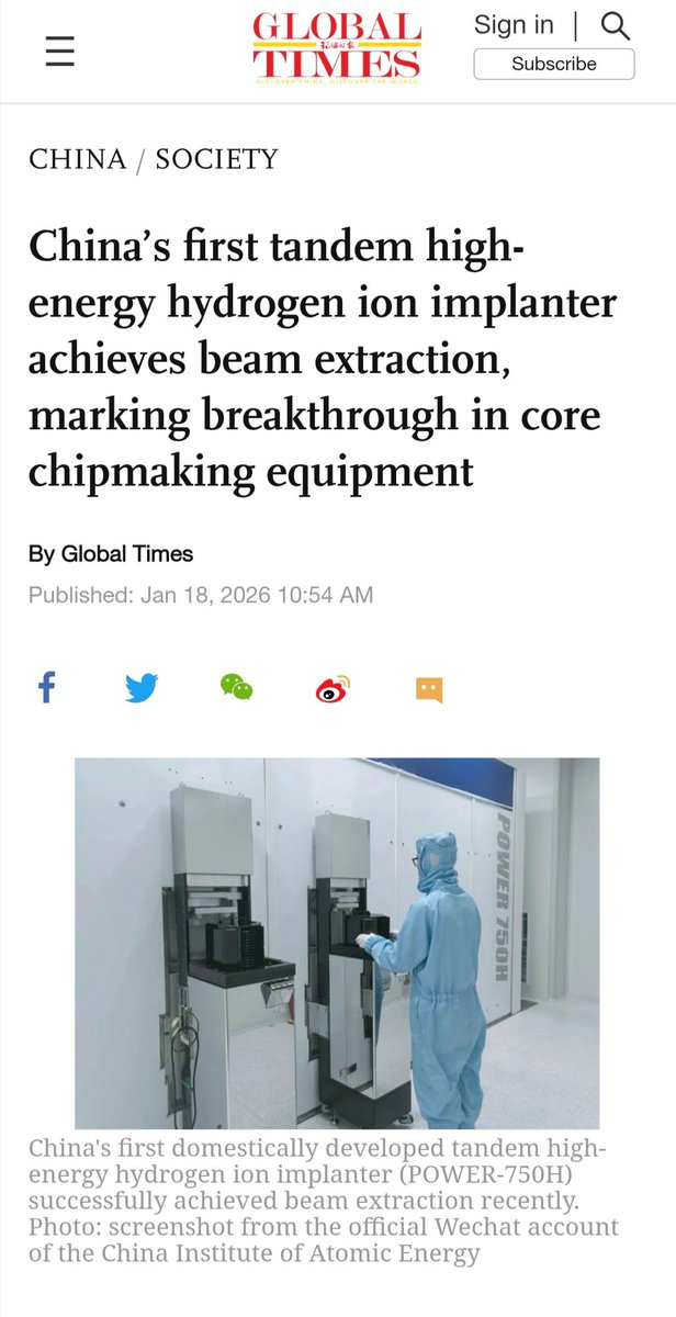 AefAlvaro93073's tweet image. China 🇨🇳 has already won the chip war.
#China #Huawei #DUV #EUV #SMEE #SiCarrier #SMIC #DeepSeek #Xiaomi #Honor #TIKTOK #Chips #War #AI #Nvidia #ChatGPT #Intel #AMD #Samsung #Tariffs #Iran #IranProtests #Putin #Maduro #Trump #Russia #Ukraine️ #ElonMusk 

globaltimes.cn/page/202601/13…