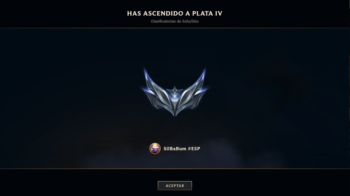 nunca pensé que llegaria este momento. muchisimas gracias a todos aquellos que me apoyaron pero un beso más grande aún a todos a los que les he jodido yo sus soloQ. dentro de poco se viene demote a bronce otra vez. para que estar en plata pudiendo ser hierro