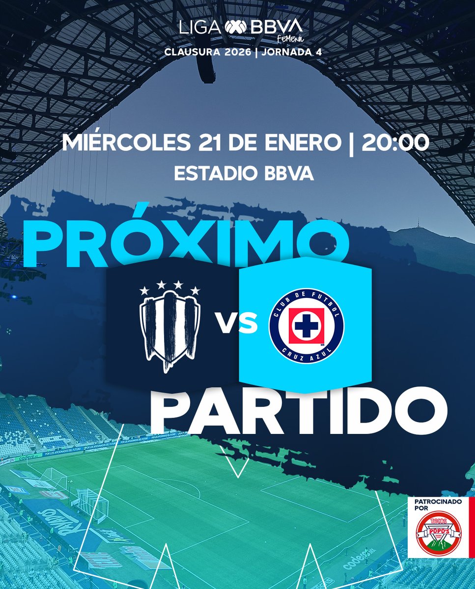 ¡Por el triunfo en Casa! 🏟️🙌🏼

🗓️ Miércoles 21 de enero
⌚️ 20:00
🏟️ Estadio BBVA 

#TacosPopos