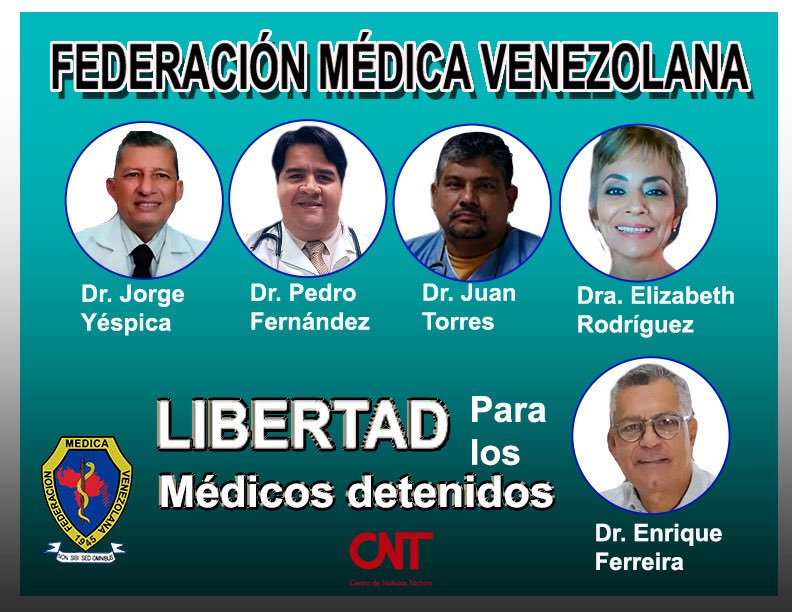lorearraiz's tweet image. Cinco profesionales de la medicina siguen detenidos.
