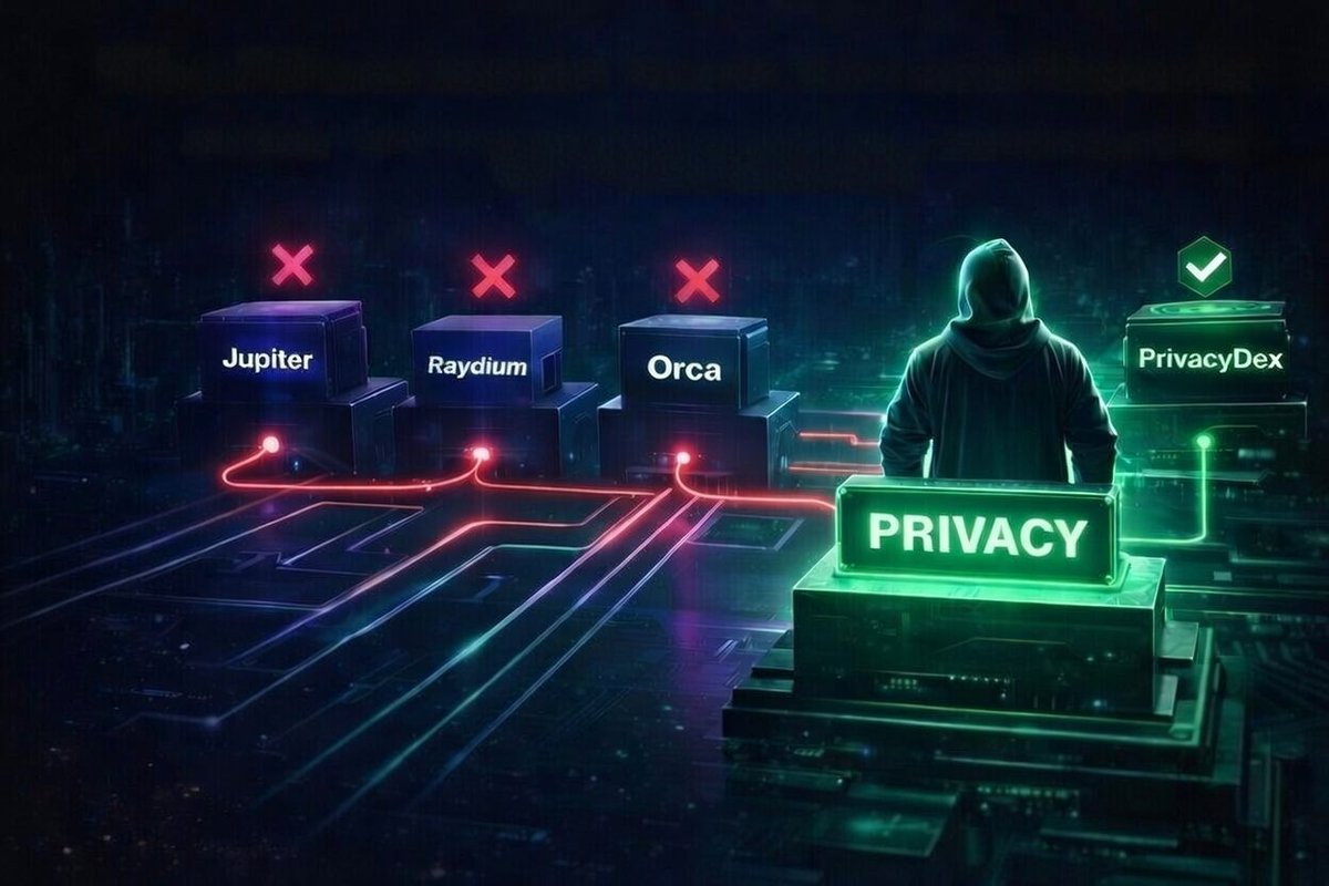 I just found a new project called PrivacyDex. It is the first privacy-native execution layer on Solana blockchain 

PrivacyDex is fundamentally superior to existing DEXs because it protects who executes your transactions, not just how they are executed.

Worth watching