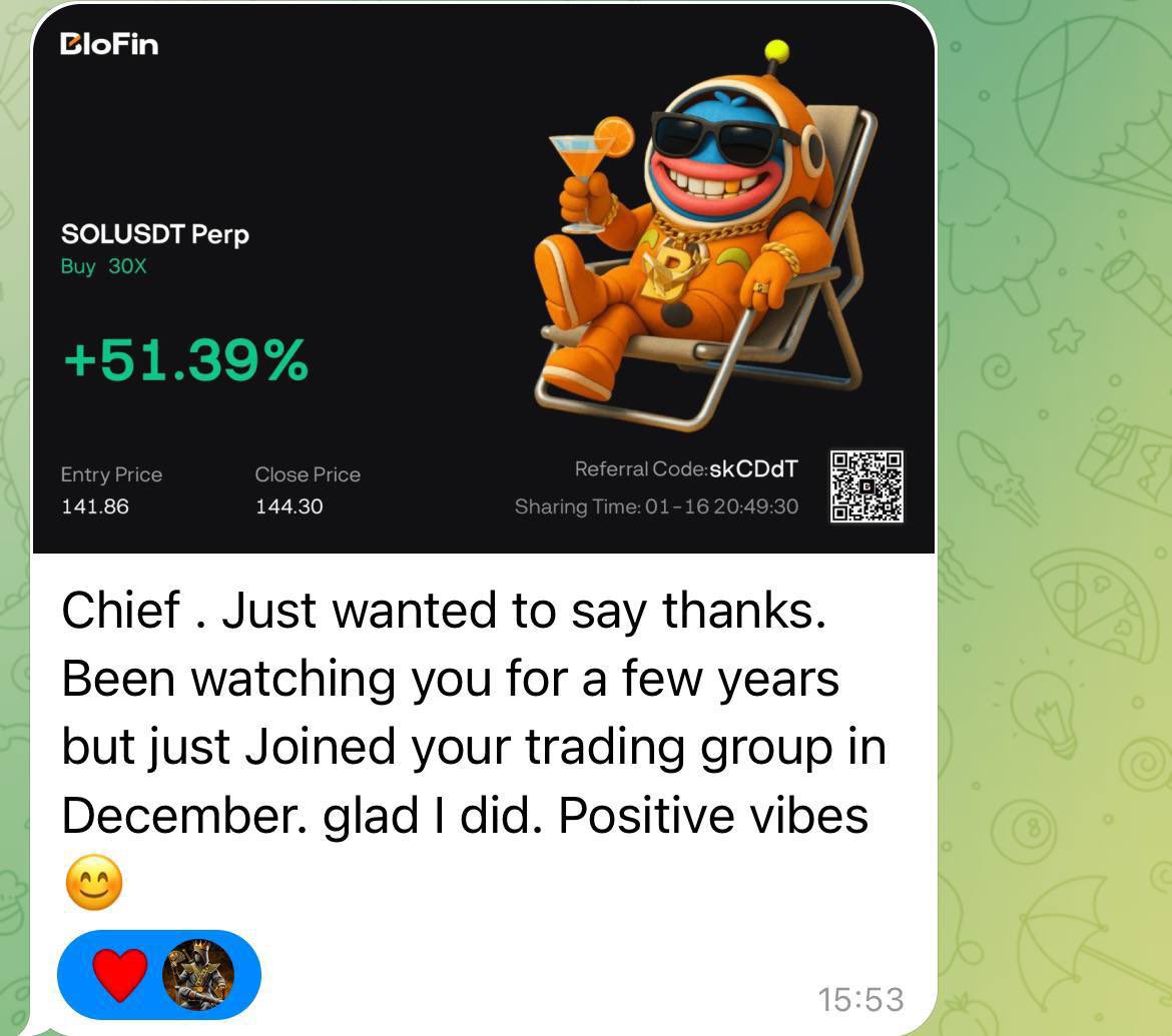 Checkout out some of the recent feedback from members of the Premium Group  Long term winning is why we are number 1!!🚀 ✓ #1 Crypto Trading Group in  the industry ✓ Trusted