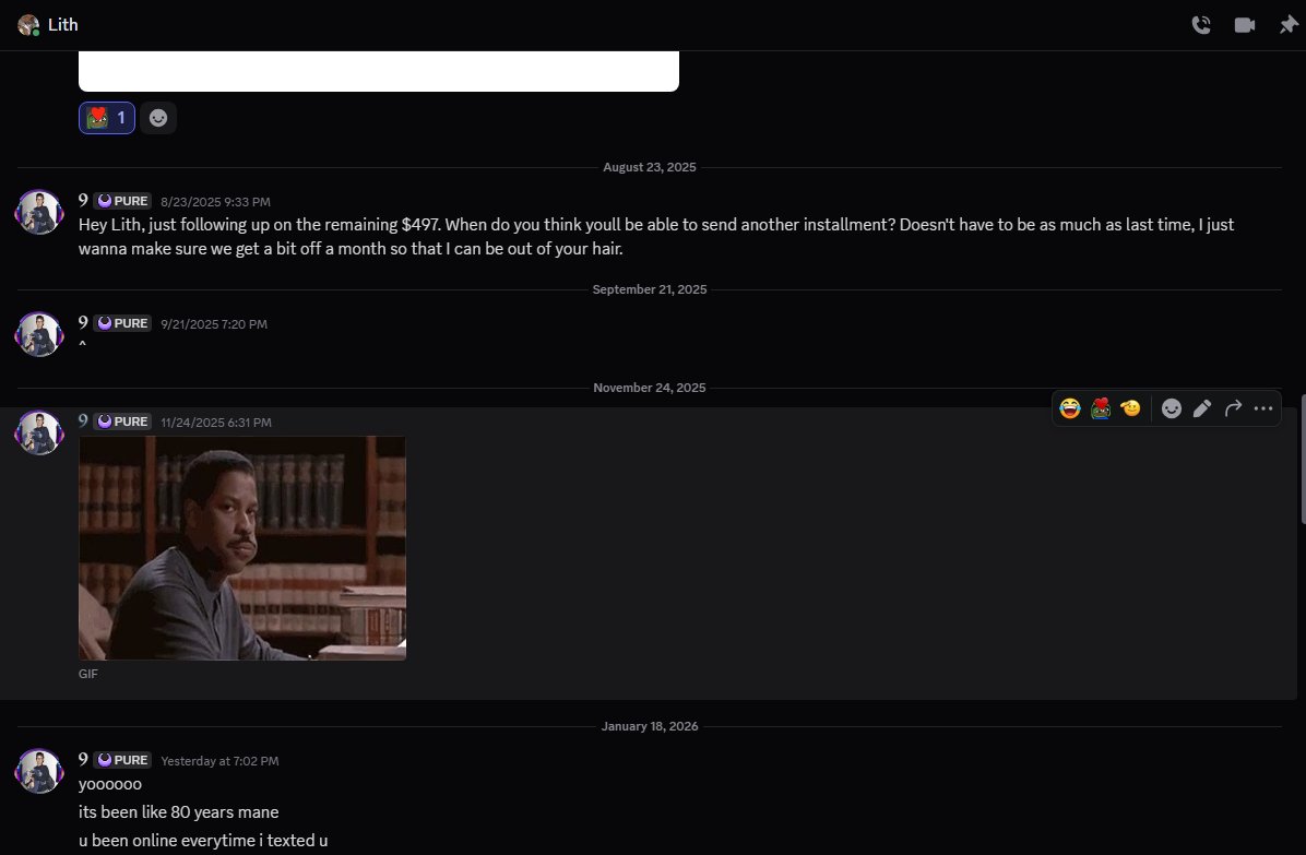 SFXNine's tweet photo. SCAMMER ALERT! SCAMMER ALERT! #RobloxDevs #RobloxDev #ROBLOX #RDC2026

@LithHash and @default_thebot scammed me out of $497.

I did over 120 seconds of sound designs, and was sent $350, while being told the rest of my money ($497) would come. It never came. https://t.co/94MMxqvW9m