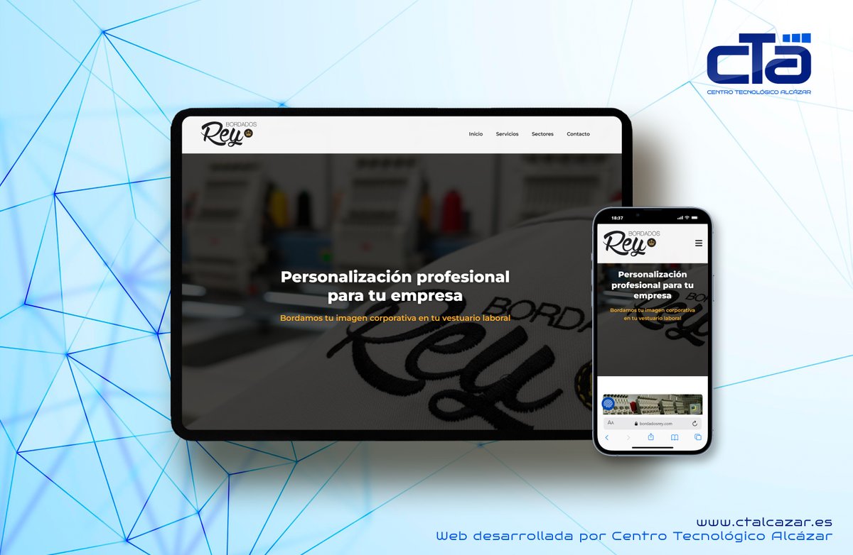 ctalcazar's tweet photo. Nueva web realizada para Bordados Rey. Pueden visitarla en https://t.co/Q3XUSLcOR0 https://t.co/IRH865qTP5