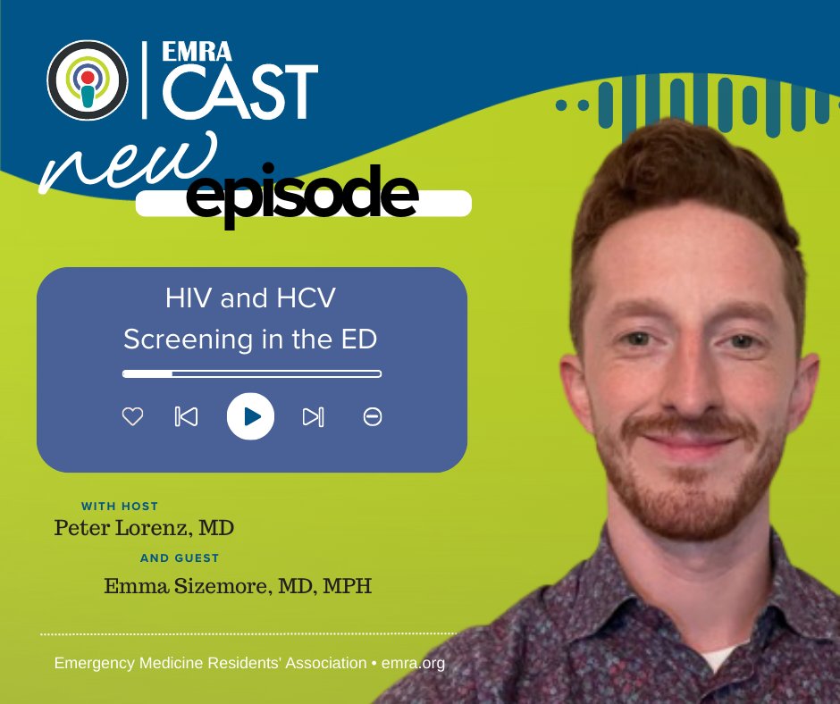 emresidents's tweet image. In our newest episode of #EMRACast, Emma Sizemore, MD, MPH joins Peter Lorenz, MD to share insights on opt-out HIV and HCV screening in the ED.

🎧 Listen here: emra.org/about-emra/pub…

@christianaemed @EmoryMedicine

#EMRACast #EmergencyMedicine #MedEd