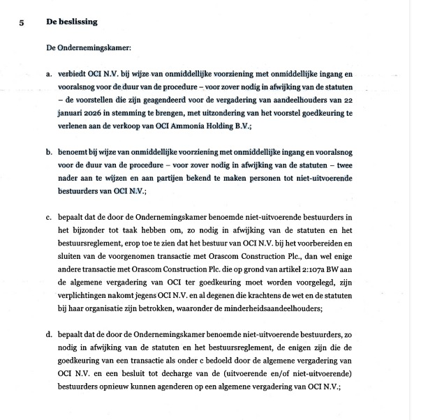 Thijsbuitenhuis's tweet photo. Massive win in the $OCI case. Good to see the enterprise chamber saw it for what it was; a robbery. Now lets fight for the outcome minority shareholders deserve @NorburyCapital @vebeffect https://t.co/Cs9yUlGqhY