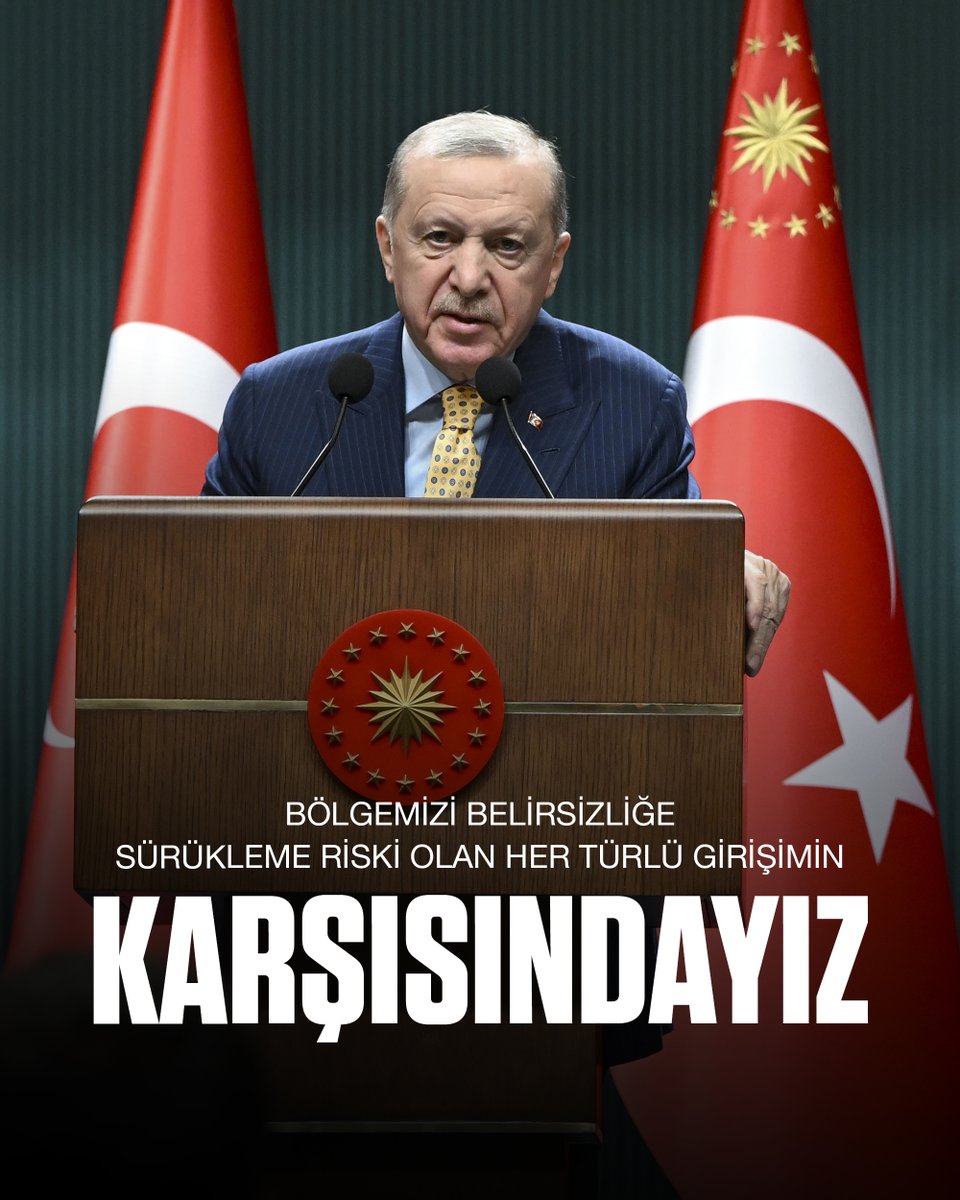Diyaloğu ve diplomasiyi önceleyen ince bir siyasetle İranlı kardeşlerimizin tuzaklarla dolu bu dönemi inşallah geride bırakacağına inanıyoruz.
      
Biz barışı ve istikrarı merkeze alan dış politikamızla bölgemizi belirsizliğe sürükleme riski olan her türlü girişimin karşısında