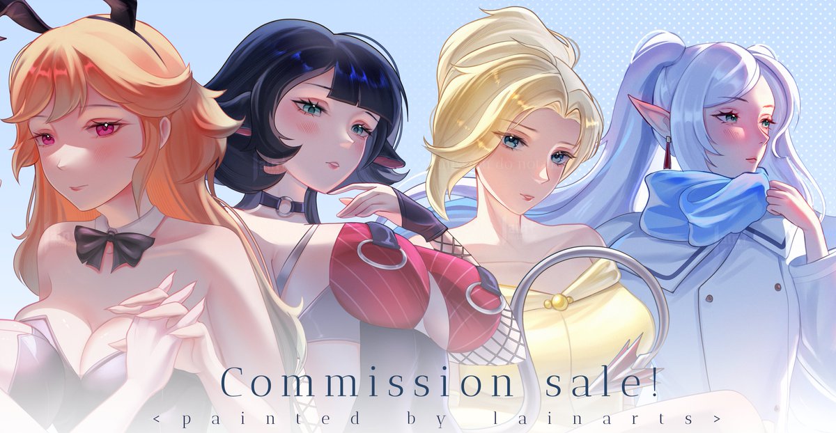 lainarts's tweet image. ˚ ༘♡ ⋆｡˚COMMISSION SALE ༘♡ ⋆｡˚
headshot -$35 (now $30)
 half body - $60 (now $51) 
full body - $85( now $73) 
background from $20
More information on Vgen  / DM me ! 
#Commission