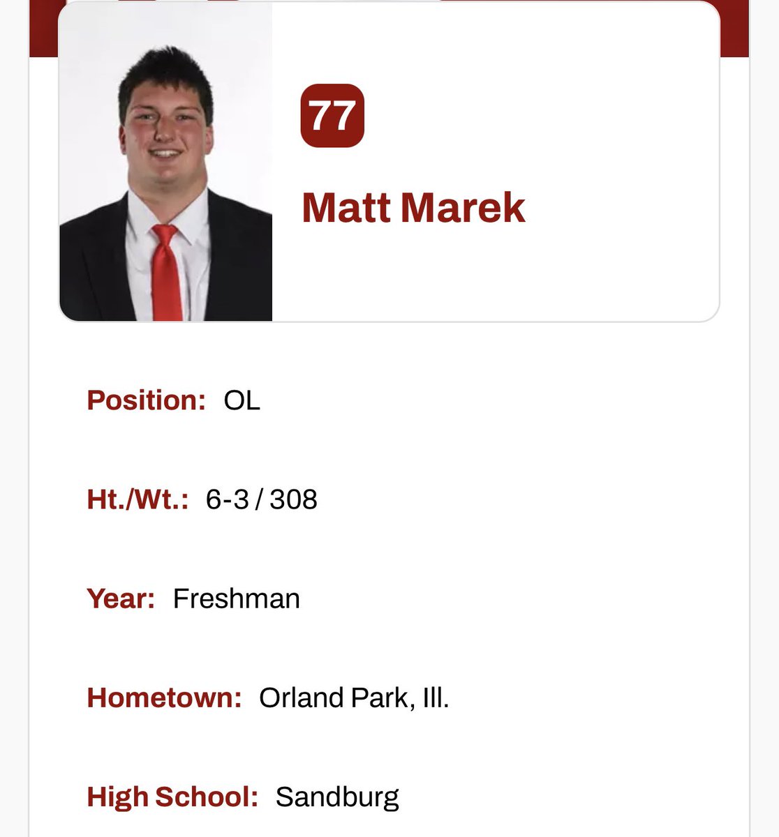 Good luck to our guy ‘25 Matt Marek and the IU Hoosiers <a href="/IndianaFootball/">Indiana Football</a> tonight in the <a href="/CFBPlayoff/">College Football Playoff</a> National Championship! 

All of Orland Park and Sandburg Football is behind you! Go get em Matt! 

#FlyWithUs 🟡🔵🏈🦅