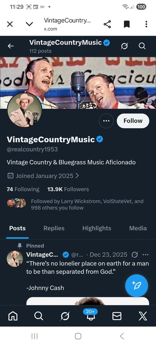 Beware of this account 112 posts in a year, I have seen what it does it follows then unfollows 
CHURNER !!!