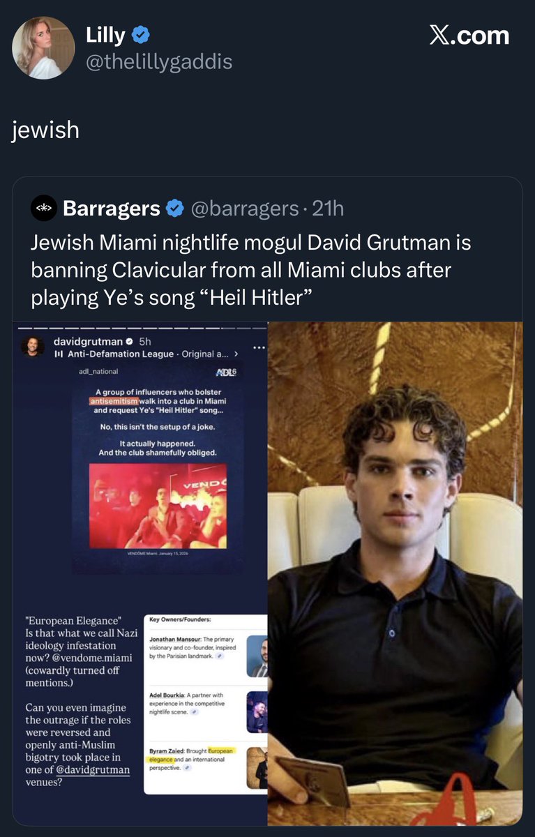 MaxNordau's tweet photo. Wow, a Jew doesn’t want Nazism in a club that he owns?

Gonna have to sit down for this one. https://t.co/2tsdtrHPX4