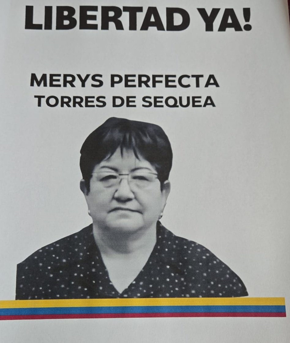 MundarayZair's tweet image. #URGENTE Nos informan que la Sra. MERYS TORRES DE SEQUEA, de 71 años de edad, secuestrada por ser madre del capitán Antonio Sequea, se encuentra en la enfermería del INOF por razones desconocidas. Ella sufre de la tensión y claustrofobia, ha sido maltratada por varios meses en…