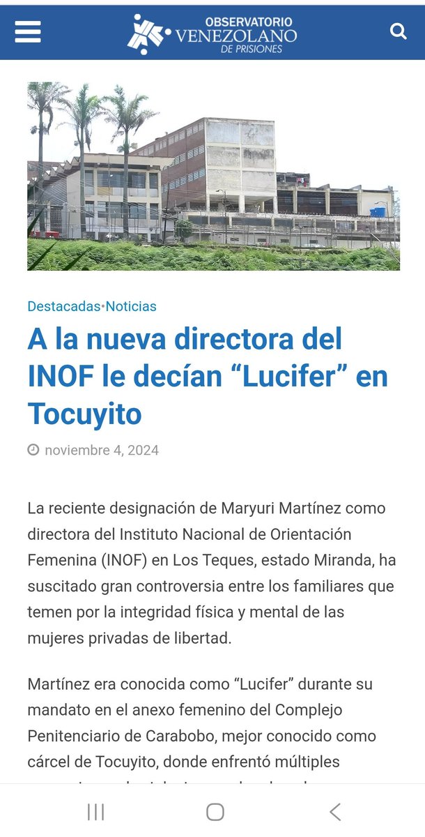 MundarayZair's tweet image. #URGENTE Nos informan que la Sra. MERYS TORRES DE SEQUEA, de 71 años de edad, secuestrada por ser madre del capitán Antonio Sequea, se encuentra en la enfermería del INOF por razones desconocidas. Ella sufre de la tensión y claustrofobia, ha sido maltratada por varios meses en…