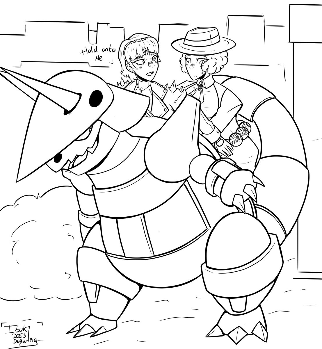 Ibuki_draws's tweet image. I keep getting side tracked, but the Pokemon AU keeps calling me... 

So here's Makoto and Haru using quite the unconventional ride! 

#Makoharu