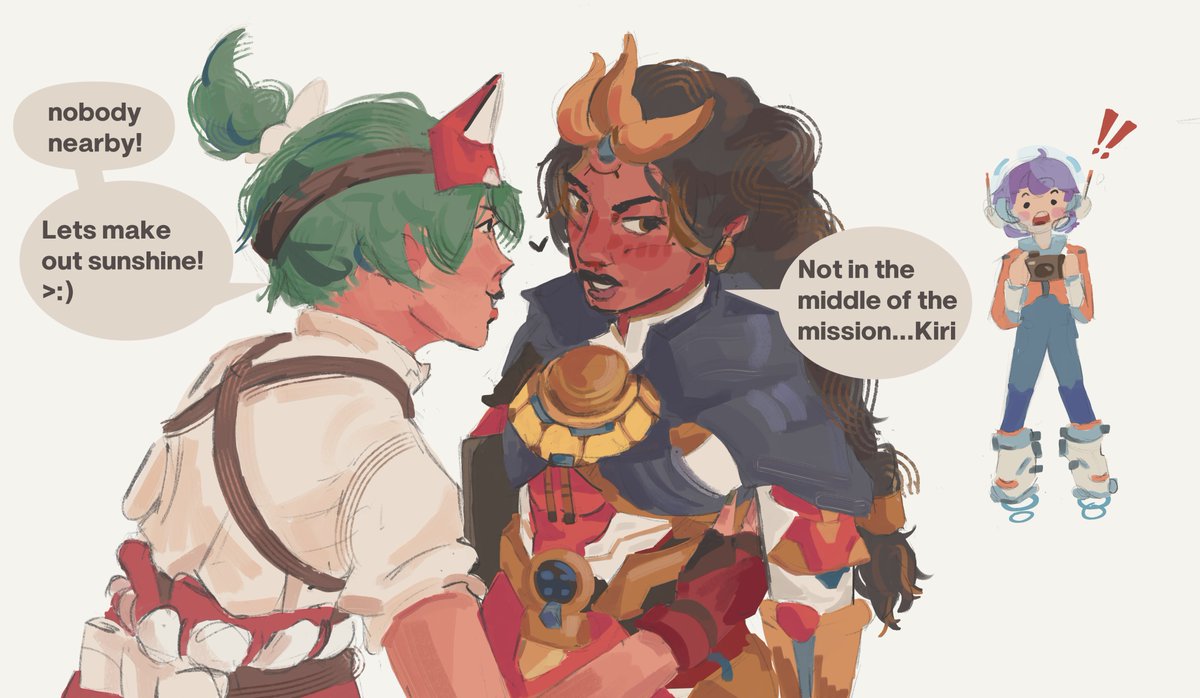 Grisozinha's tweet image. "Oh moons!!"
#sunshrine #illari #Kiriko #Juno