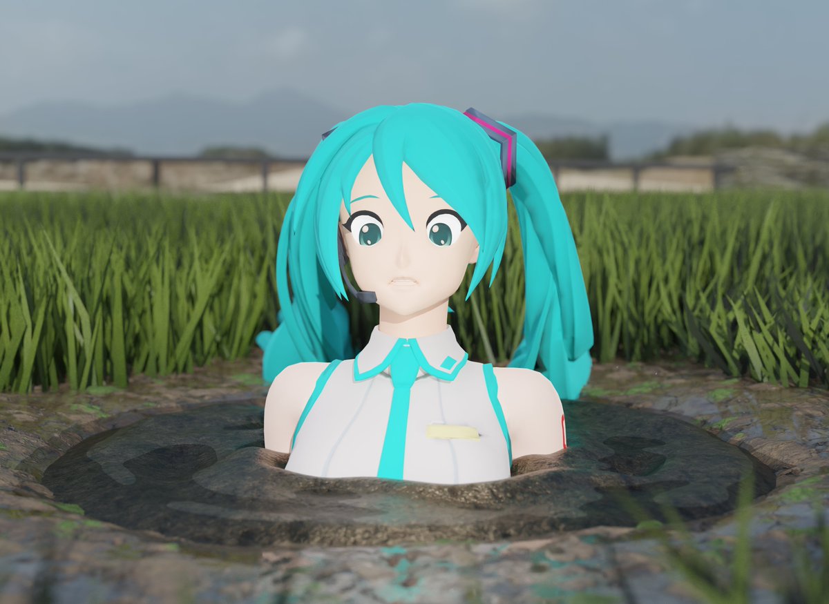 "Miku Miku Marsh"

Watch out vocaloid fans, Hatsune Miku is heading to a marsh near you!
But be careful, it may be deeper than you expect~
#Quicksand #quicksandfetish #Damselindistress #クイックサンド #底なし沼 #blender #3dart #Fortnite #Miku