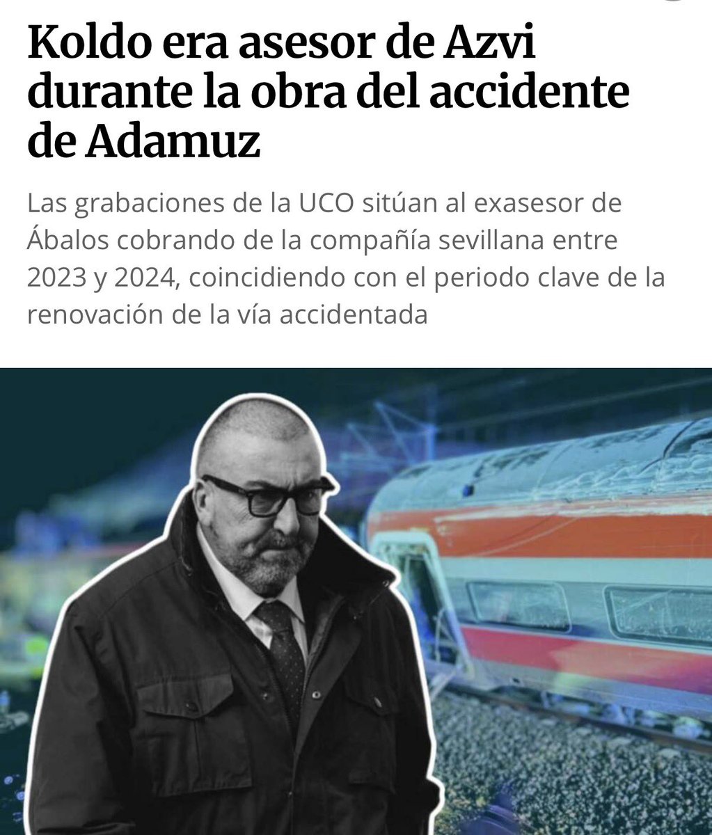 GustavoBolsa's tweet photo. Osea que el portero del puticlub que ahora  está en la cárcel también era asesor de Azvi durante la obra de Adamuz.

Joder, esto no es capaz de escribirlo ni Quentin Tarantino puesto de hongos. https://t.co/z7R18k9DFy
