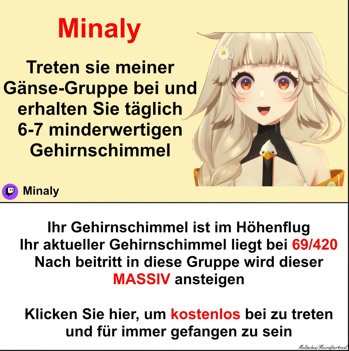 Meloenchen4's tweet photo. Leute, glaubt Ihr ich kann dem vertrauen? Wirkt auf jedenfalls sehr seriös https://t.co/WRXGX74Jlx