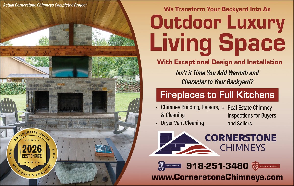 valuenewsvalues's tweet image. Picture yourself relaxing in a custom outdoor luxury living space designed by Cornerstone Chimneys. Give them a call and bring your vision to life.

#cormerstonechimneys #tulsa #fireplaces  #OutdoorLiving

valuenews.com/free-coupons-d…