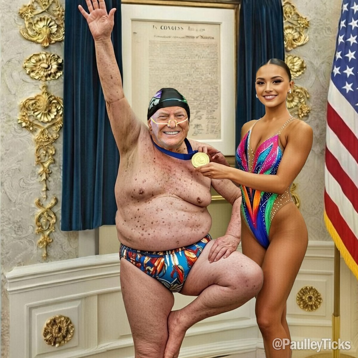 BREAKING: Donald Trump Wins the Olympic Gold Medal in Synchronized Swimming.