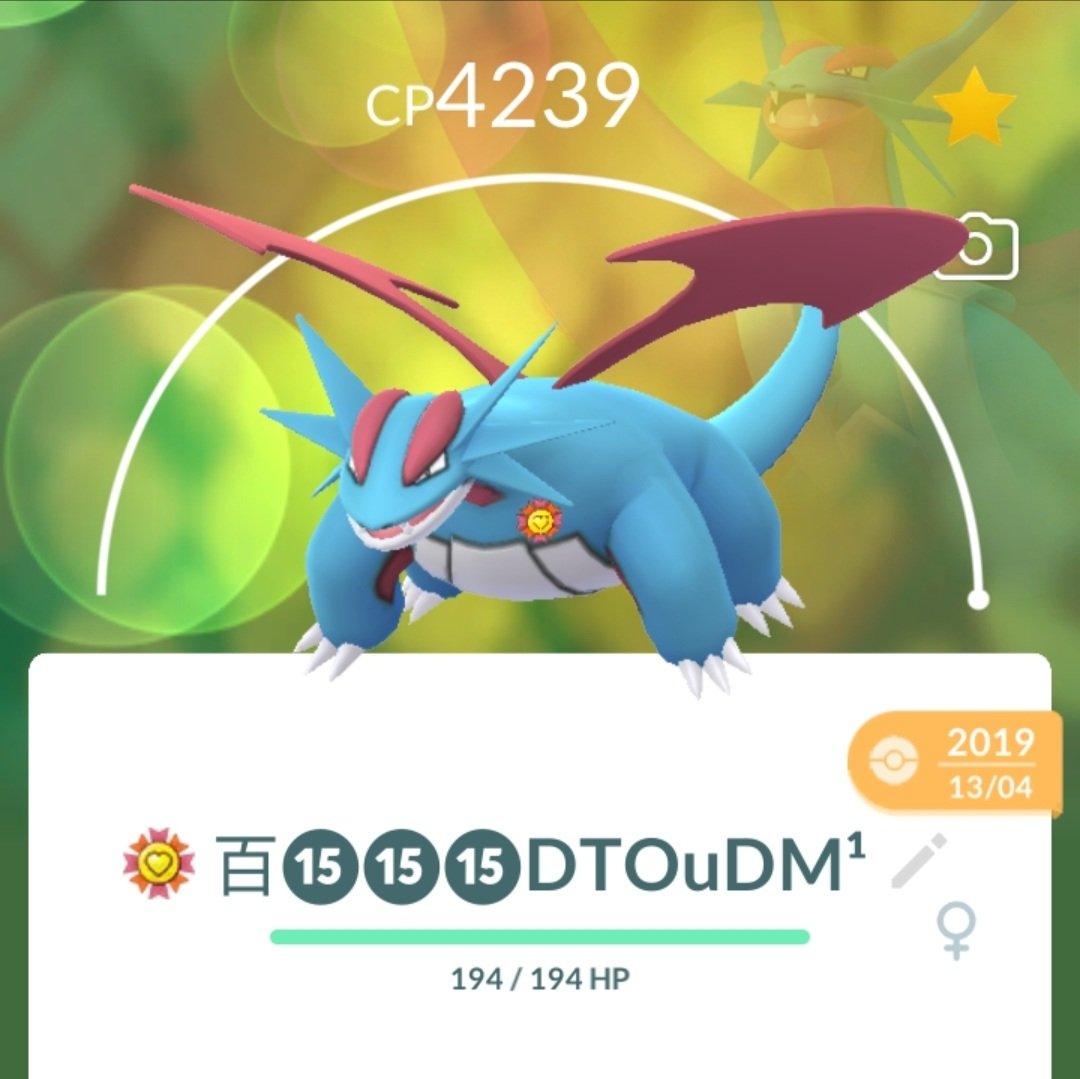 hysterio22's tweet image. Meet my 85th pokemon powered up to its max CP 😎 #salamence #Level50 #LVL50 #L50 #PokemonGO #pokemon #F2P