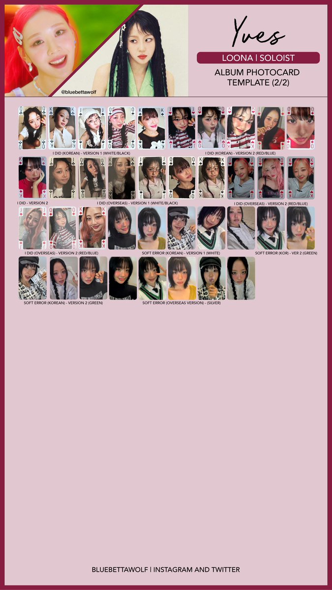 Loona / Soloists - Yves and Chuu Album Photocard Template (last