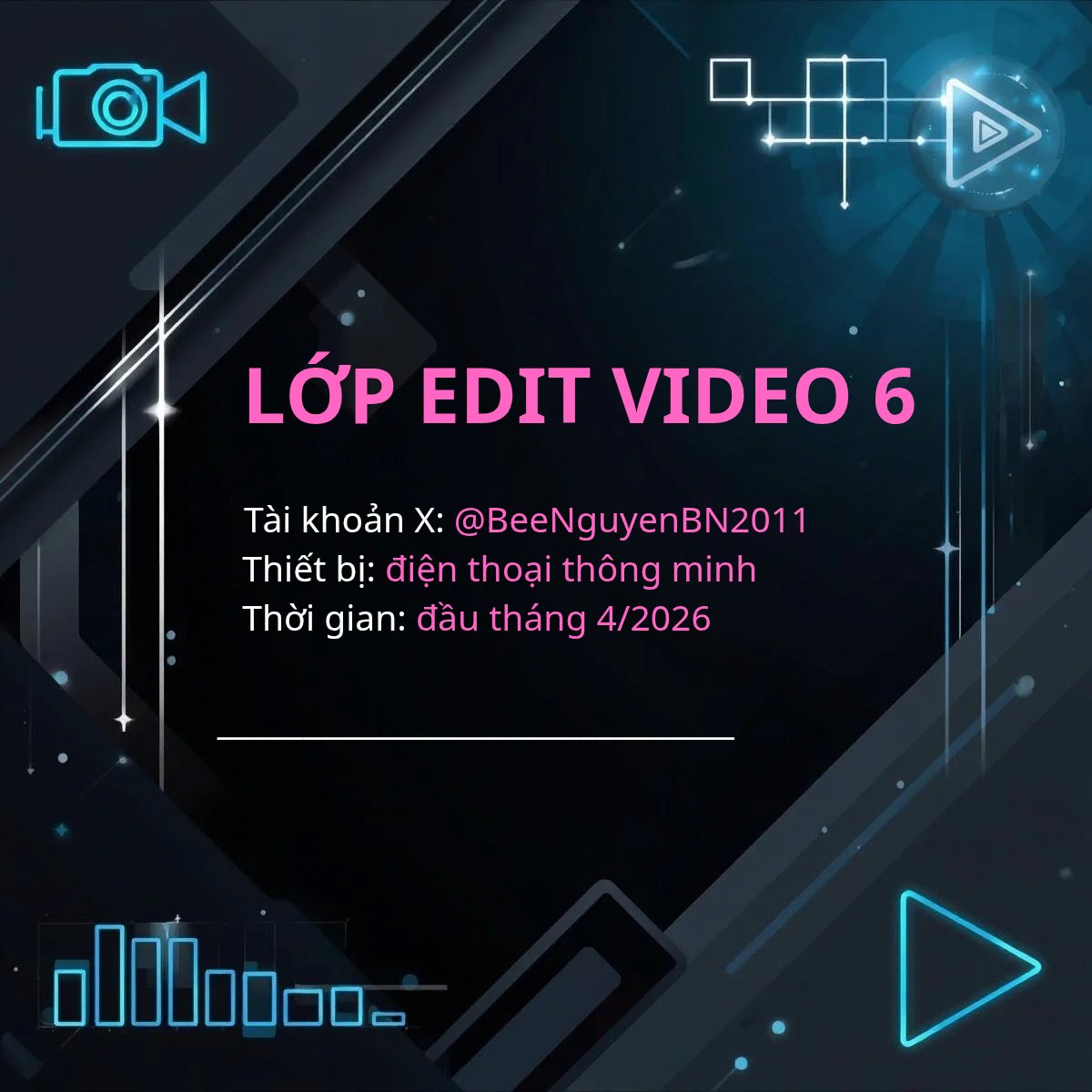BeeNguyenBN2011's tweet photo. Hi cả nhà, sắp tới em mở lớp Edit Video 6 anh chị có nhu cầu học hoặc biết ai cần học video anh chị nhắn em hoặc còm giới thiệu cho em với nha.

☆ Khóa học hoàn toàn Miễn Phí.
☆ Thời gian bắt đầu: khoảng tháng 4/2026.
☆ Em Gửi Điều Kiện Tham Gia Khóa Học:
• Tải ứng dụng CapCut và đăng ký tài khoản CapCut pro.
• Hoàn thành và nộp bài tập đúng theo hướng dẫn.
• Link tham gia: https://t.co/XNjP06O9So.
• Sđt: 0384 222 487 (zalo).

☆ Để biết rõ thông tin chi tiết anh chị có thể nhắn chị THAYER @JessicaPham0903, chị Davina @Dung_Doan_BP, anh Kai @HoaiNam10101, anh Kane @dangdinhphukhan, anh Harry @TRUNGHIEU_35, anh Emilio @khanh034079, anh Presley @LeDucPhuc1996  hoặc anh Nestor @tannghia8 ạ.

☆ Chúc anh chị ngày mới công việc thuận lợi nhe.
☆ Group #Bright:https://t.co/qHEMrF0o64

@nlBaoNgan2011 #BeeNguyenBN2011 #Bright