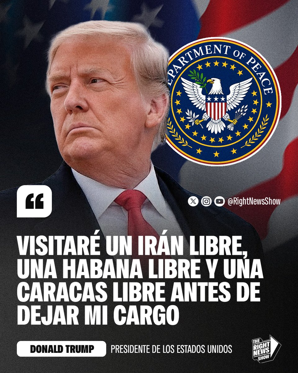 RightNewsShow's tweet image. 🚨🇺🇲🇨🇺🇻🇪🇮🇷 | PRÓCER MUNDIAL: Donald Trump afirmó que antes de que termine su mandato visitará "un Irán libre, una Habana libre y una Caracas libre".