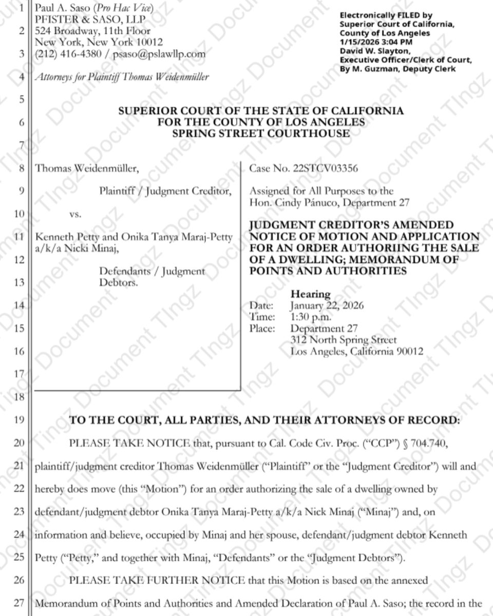 XXL's tweet image. Nicki Minaj has until later this week to pay a $503,000 lawsuit judgment or risk losing her $20 million California mansion.

Nicki Minaj's lawsuit drama has reached the 11th hour. She reportedly has yet to answer to a 2024 half-a-million dollar lawsuit default judgment she was…