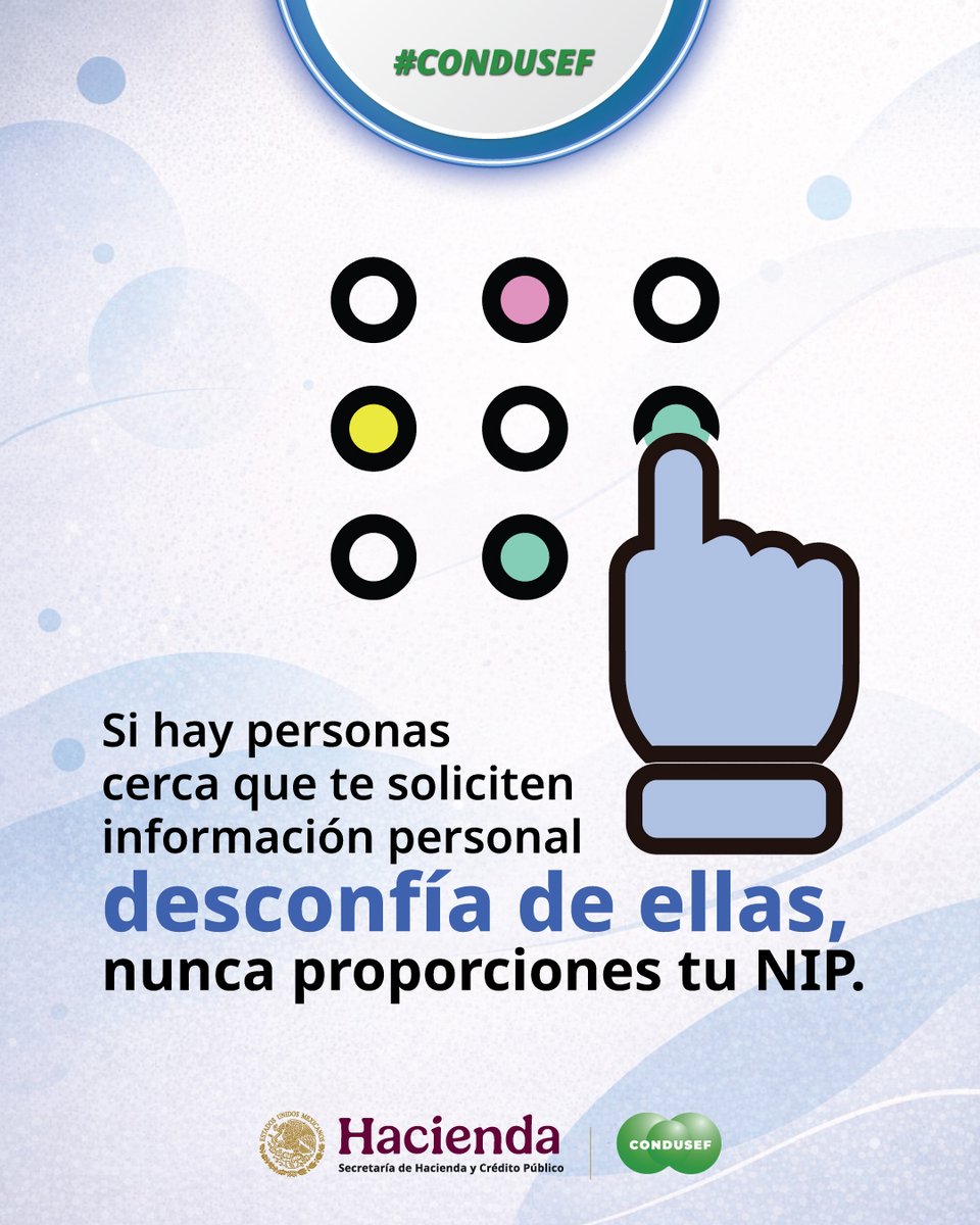 CondusefMX's tweet photo. 💳⚠️ ¿El cajero no te devolvió tu tarjeta?
No intentes recuperarla. Repórtalo de inmediato a tu banco para bloquearla y proteger tu dinero.
🛡️ Actuar a tiempo reduce el riesgo de fraudes.
👉 Revisa estos #ConduTips y conoce qué hacer.
#EducaciónFinanciera https://t.co/JasgyjixWE