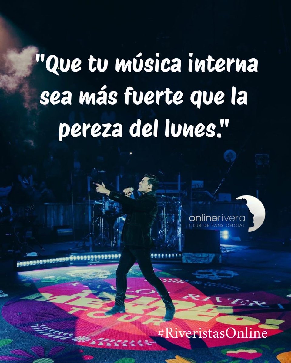 "Que tu música intenta sea más fuerte que la pereza del Lunes"

⁦⁦<a href="/_CarlosRivera/">Carlos Rivera</a>⁩ 

#feliziniciodesemana #CarlosRivera #RiveristasOnline 🤍