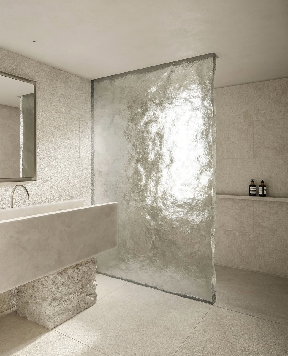 this shower partition looks like ice water 😮