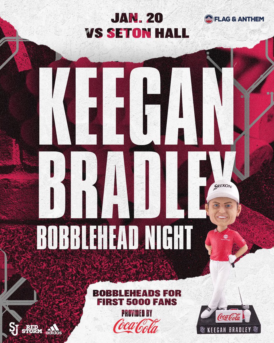 SchwartzSports's tweet image. When @StJohnsBBall hosts Seton Hall tomorrow night at @TheGarden, it's @Keegan_Bradley bobblehead night. Fun fact: since 2009, the Johnnies are 15-1 when they have a legends bobblehead giveaway!  #RedStorm #SchwartzOnSports 🏀 ⛳️