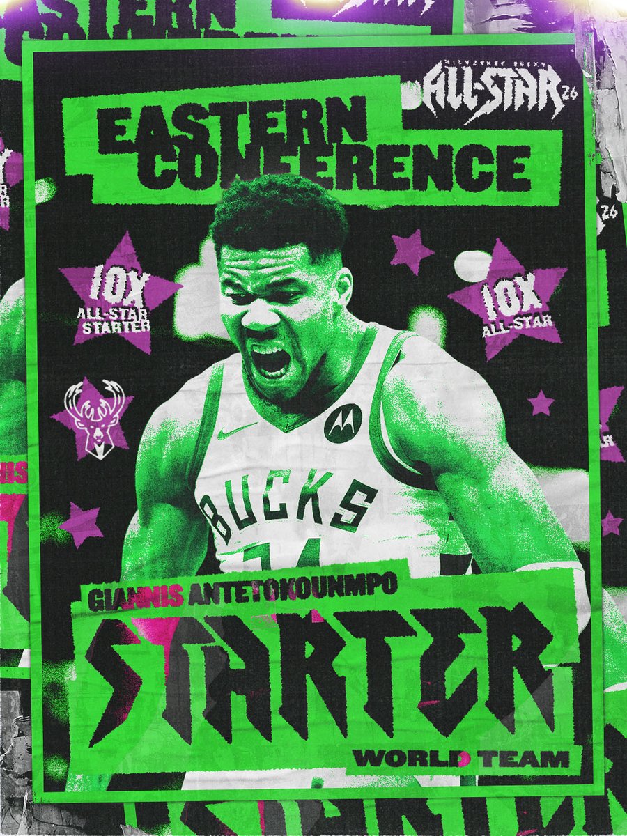 Bucks's tweet image. An All-Star starter for 10 straight seasons! 🤩