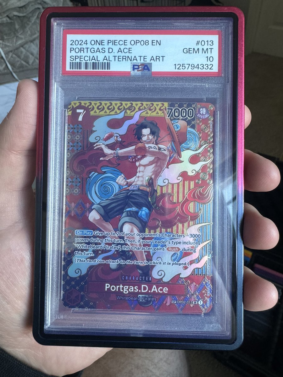 NickJuels's tweet photo. Traded my OP13 Luffy Manga PSA 10 for the attached + cash. Total value of $6k. How’d I do? #onepiece #onepiecetcg https://t.co/e4vhlgXoJY