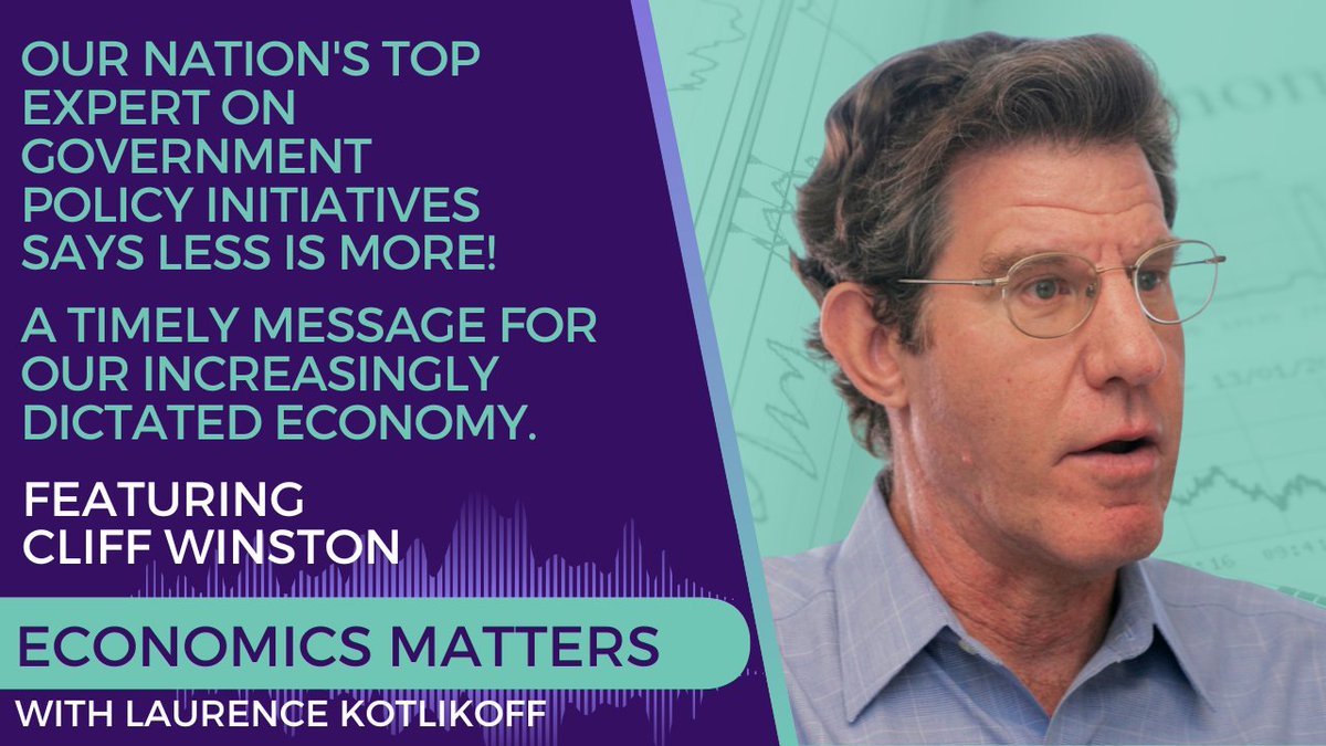 Cliff Winston is back on Economics Matters -- the Podcast. He’s also just out with an impressive new book -- Market Corrections Not
Listen here: larrykotlikoff.substack.com/p/cliff-winsto…