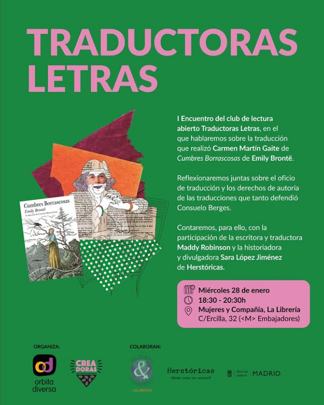 LibreFeminista's tweet photo. Un espacio dedicado a mujeres traductoras en el que conversarán y reflexionarán sobre su oficio y su ¿beneficio?

Encuentros en los que se propondrá una lectura y se invitará a traductoras, escritoras, editoras, historiadoras…
Vienes?
#leamosfeministas #leamosautoras https://t.co/oS5TeKaPCc