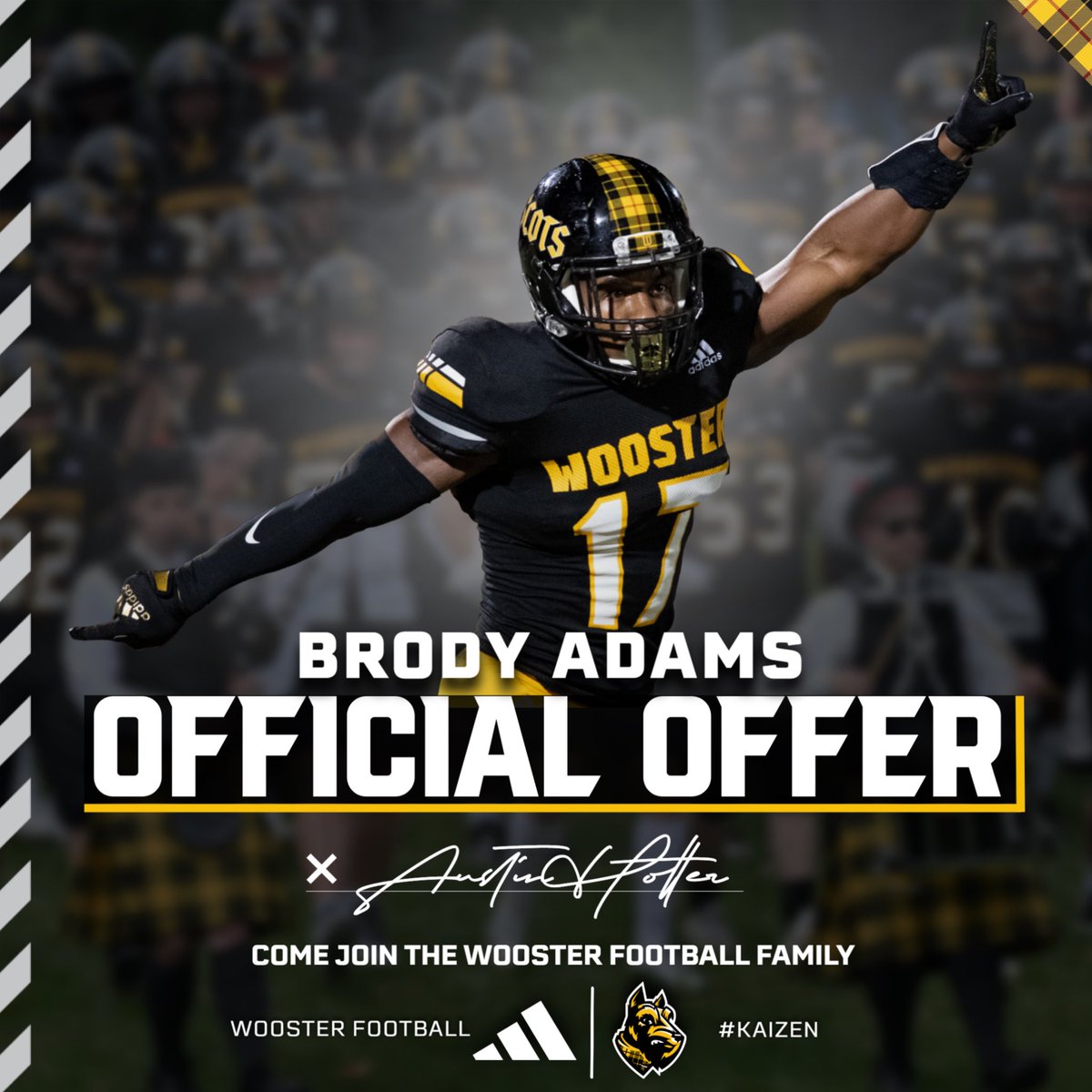 Brody_Adams75's tweet photo. After a great phone call with @CoachHolter. I’m blessed to receive another offer from @WoosterFootball! #AGTG @Coach_GroveZ https://t.co/WVxp8axraV