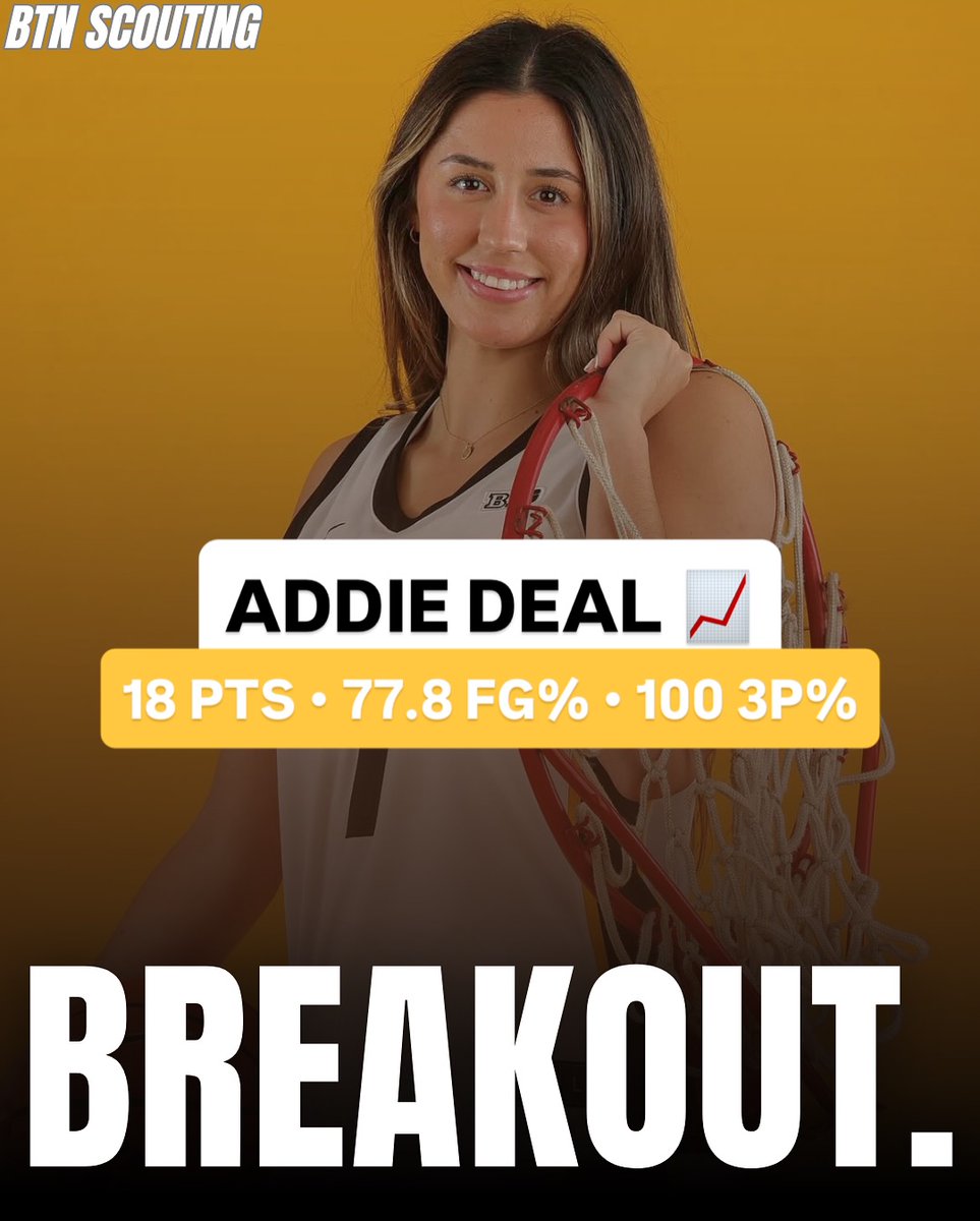 BTNScouting's tweet photo. Iowa freshman Addie Deal (@deal_addie) delivered her most impactful performance of the season against Oregon.

In just 20 minutes, Deal finished with 18 points, knocking down 7-of-9 from the field and a perfect 4-for-4 from three in the Hawkeyes’ 74–66 win.

Poised, confident, and shot-ready, Deal made the most of every opportunity and showed why her role continues to expand as the season progresses. 🔥