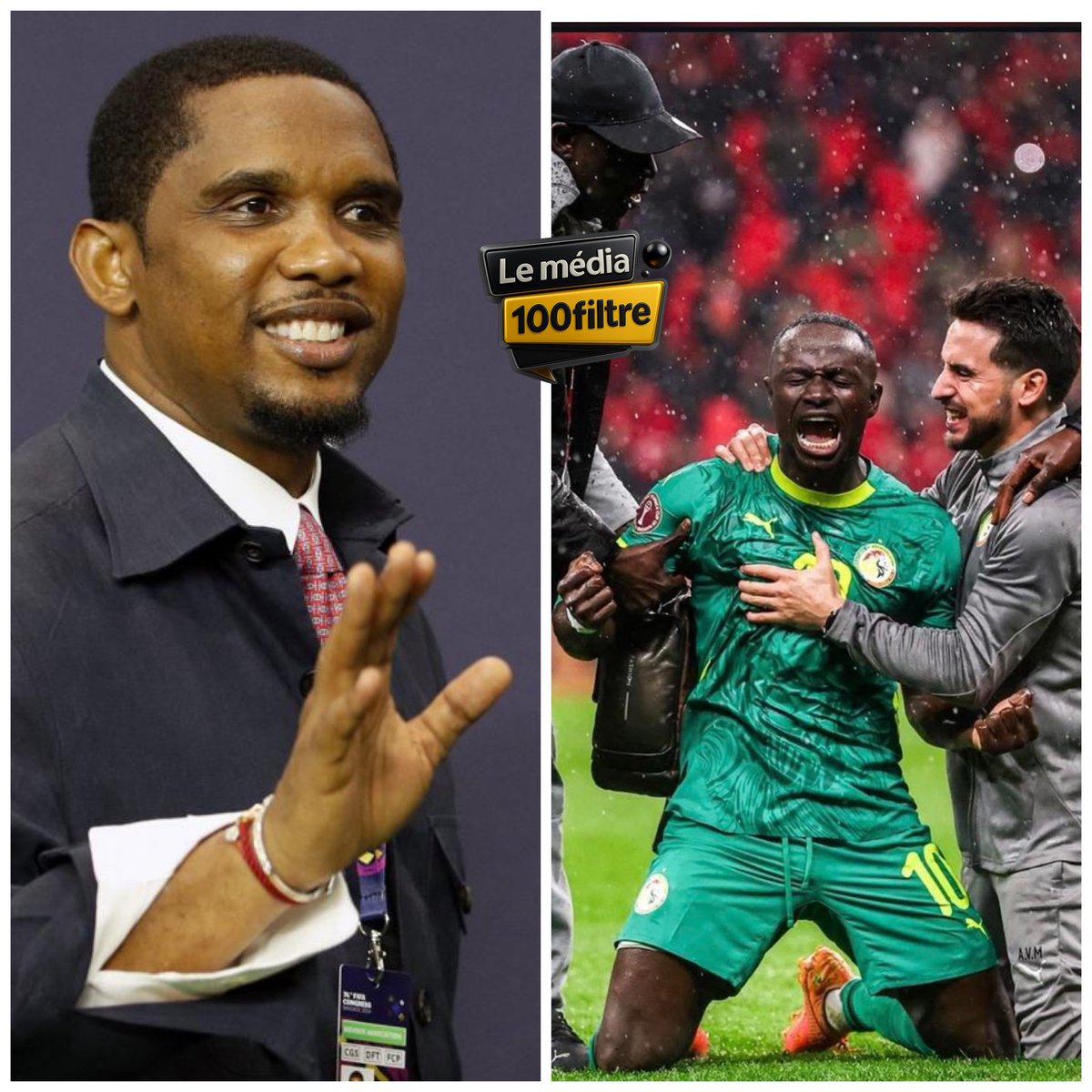 lemedia100filtr's tweet image. 🚨ETO’O DÉFEND LE SÉNÉGAL 🇸🇳 SUR FRANCE 24 ET DÉNONCE LA VAR ! !

« Les Sénégalais ont RAISON de quitter le terrain !
Ça ne coûte RIEN de vérifier la VAR ! 

A un moment donné pendant notre rencontre CMR v MAROC, il y avait beaucoup d’émotions et un de mes compatriotes m’a…